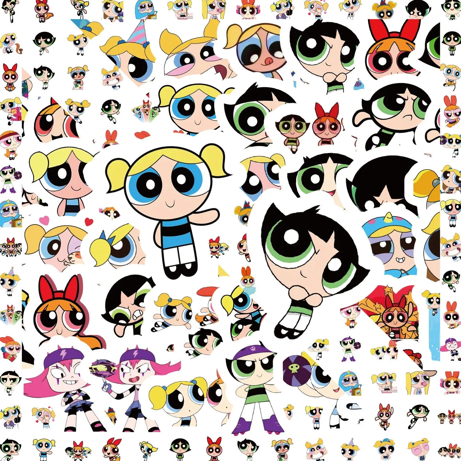 Kids Toys Bag - 100 szt. Naklejek Powerpuff Girls, wodoodporne
