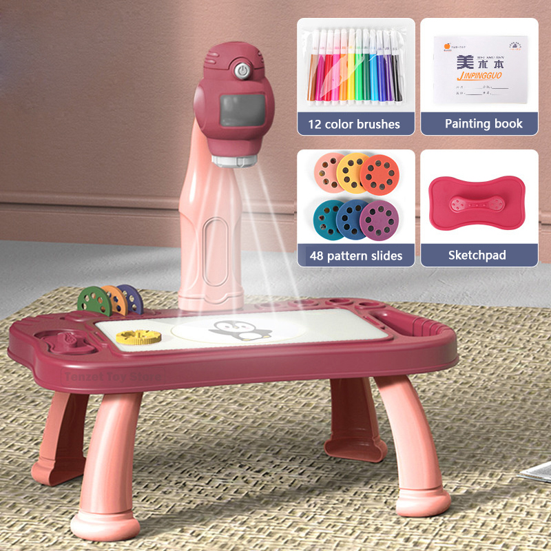 Kid Toys And Craft - Inteligentny projektor dzieci malowanie zestaw stołowy