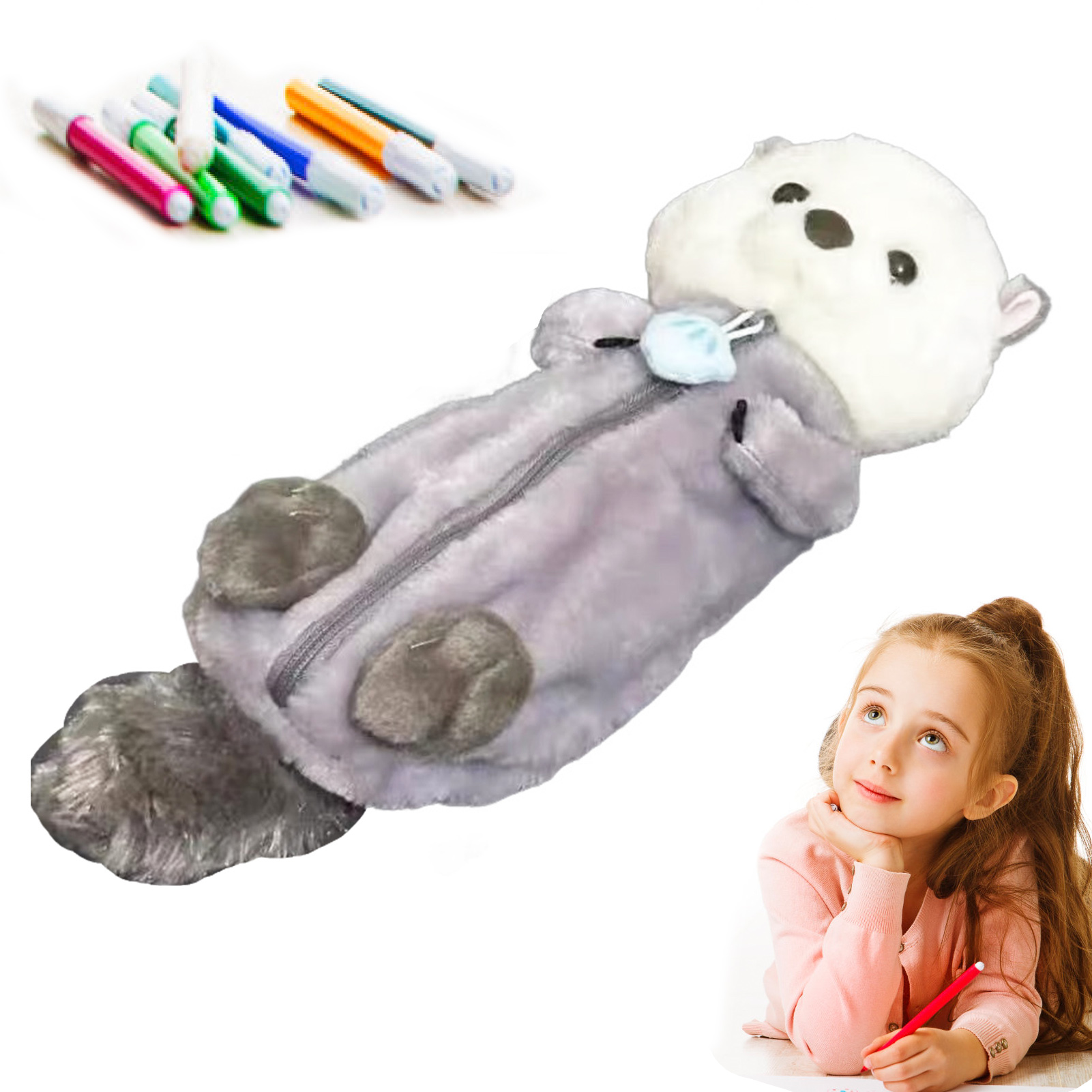 Kids Toys Bag - Kreatywny piórnik pluszowy, miękki, uroczy, antystresowy,