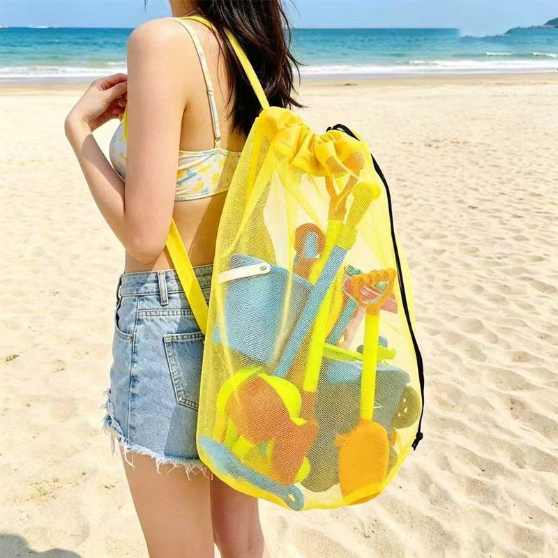 Kids Toys Bag - Duża, przenośna siatkowa torba plażowa o